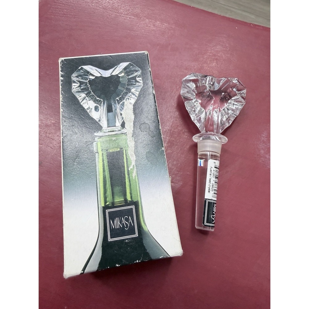 MIKASA VENUS Heart Shape Austrian Crystal‎ Wine Bottle Stopper NIB